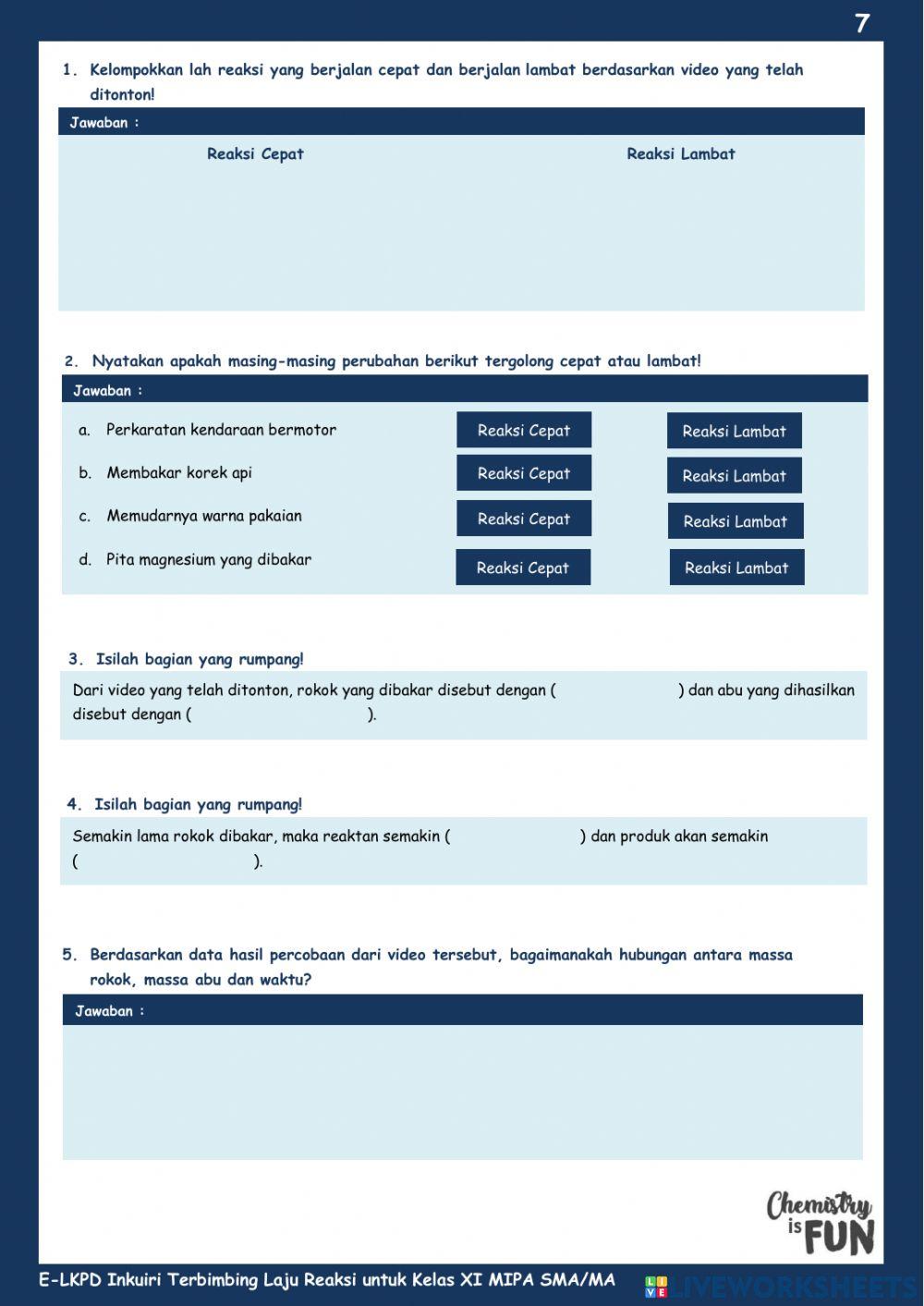 Konsep Laju Reaksi II