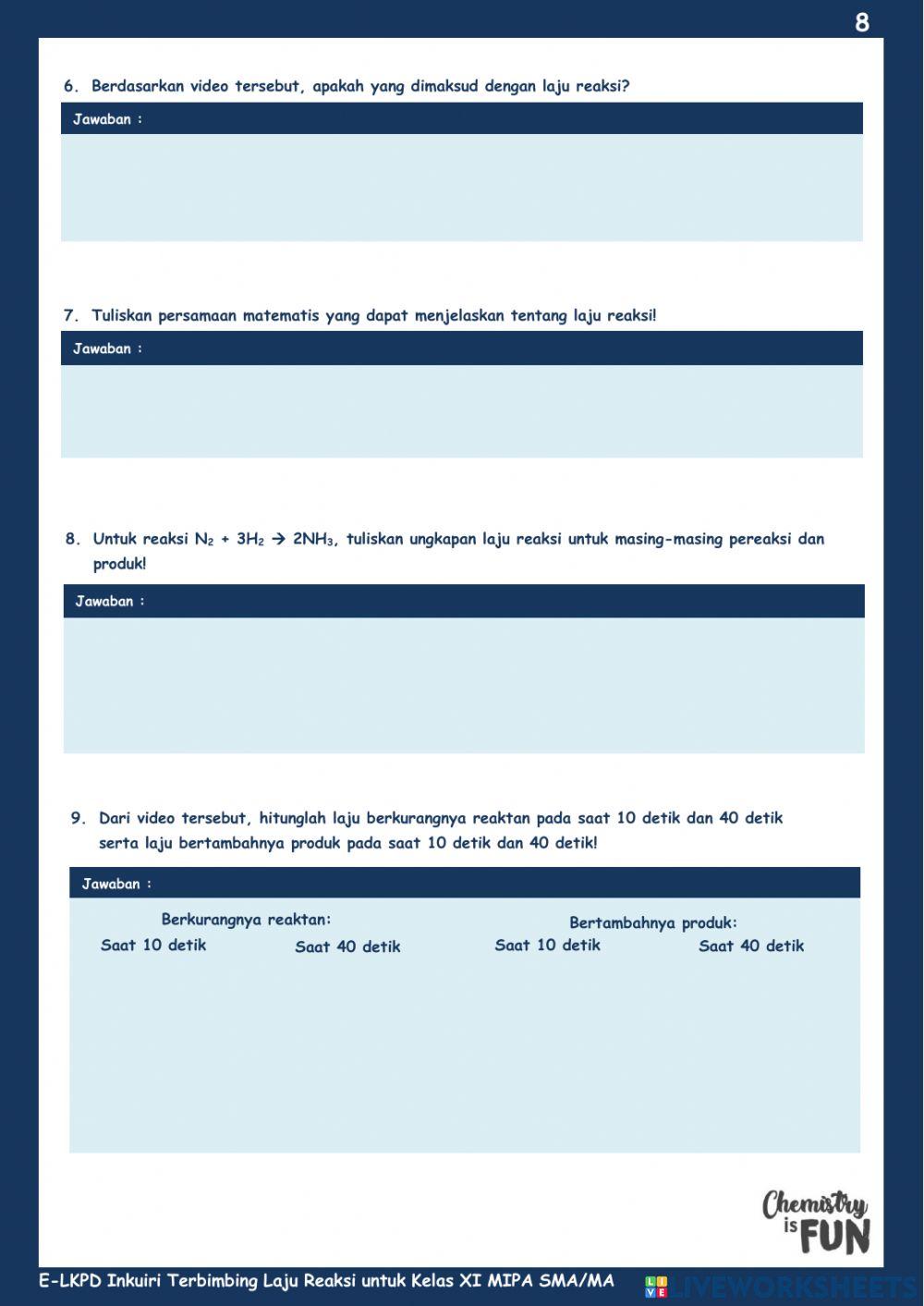 Konsep Laju Reaksi II