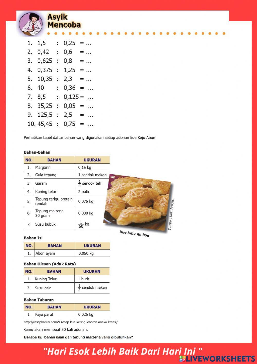 Lkpd matematika kelas 5 desimal