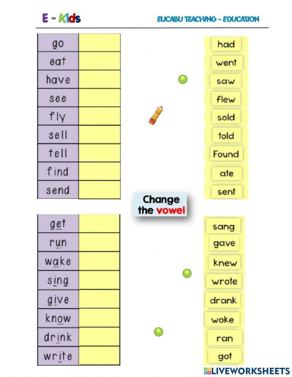 Past Tense - Irregular verbs