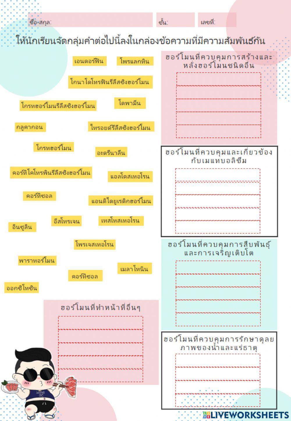 จัดกลุ่มฮอร์โมน 6-3