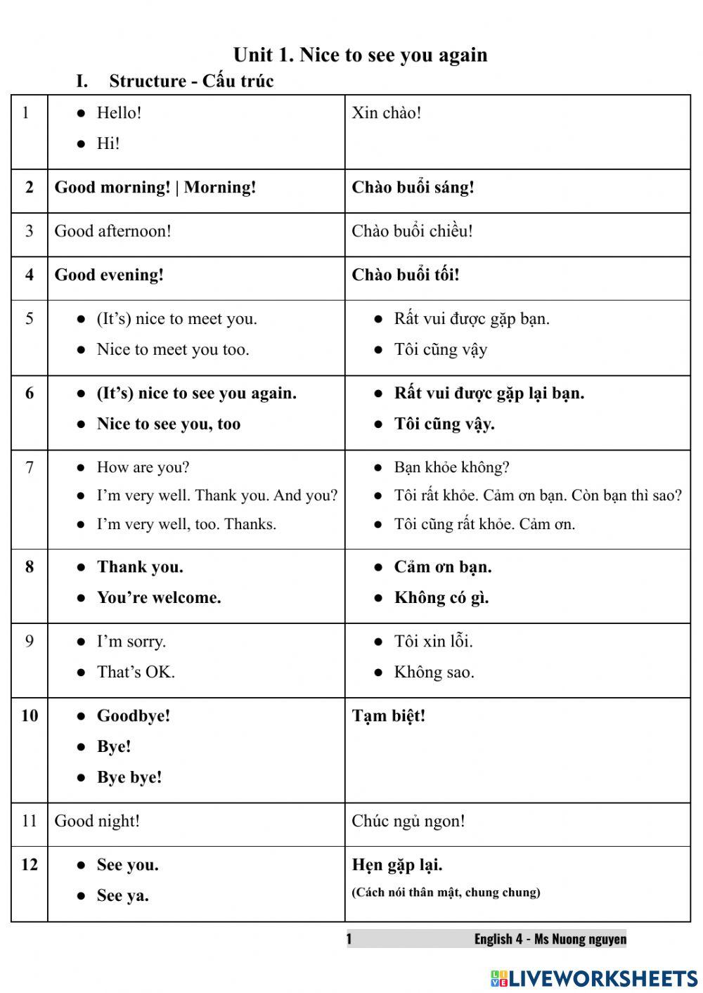 E4U1 Nice to see you again (live)