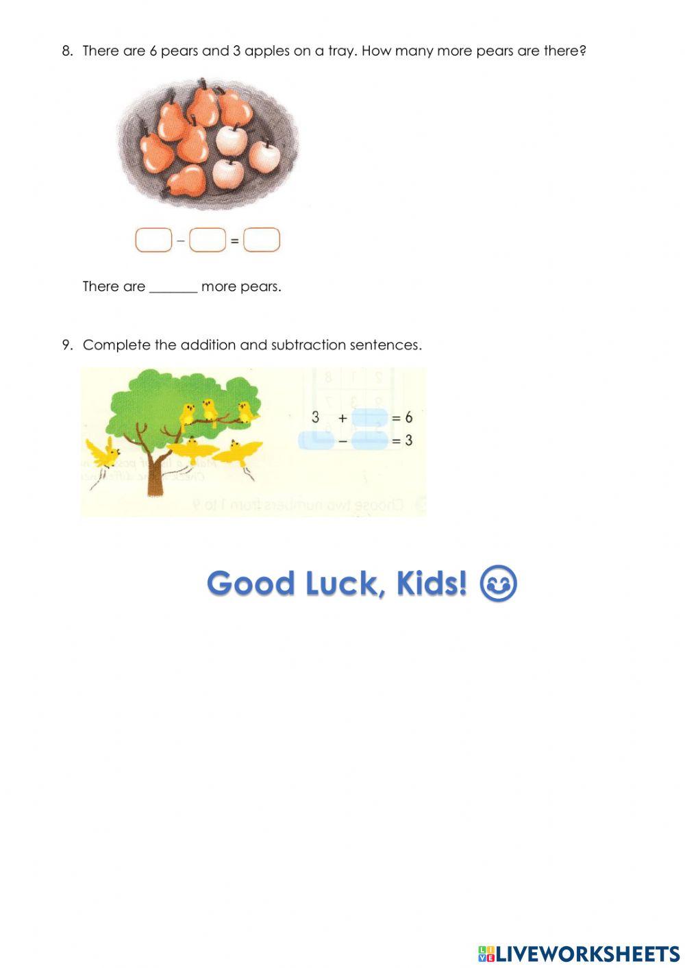 Reinforcement Subtraction within 10