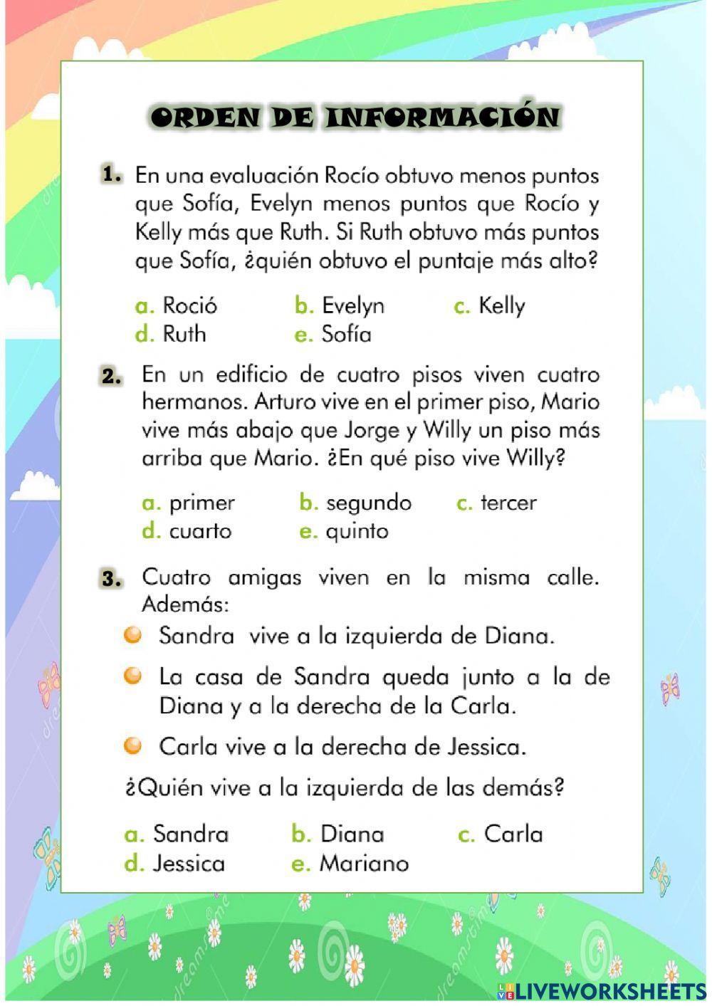 Orden de información