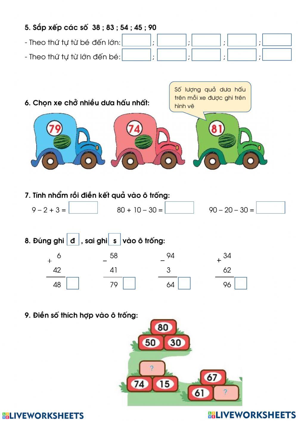 Ôn tập Toán tiết 2