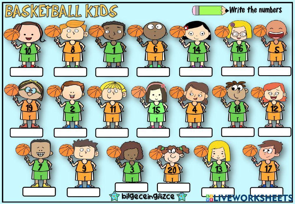 Basketball Kids Numbers (1-20)