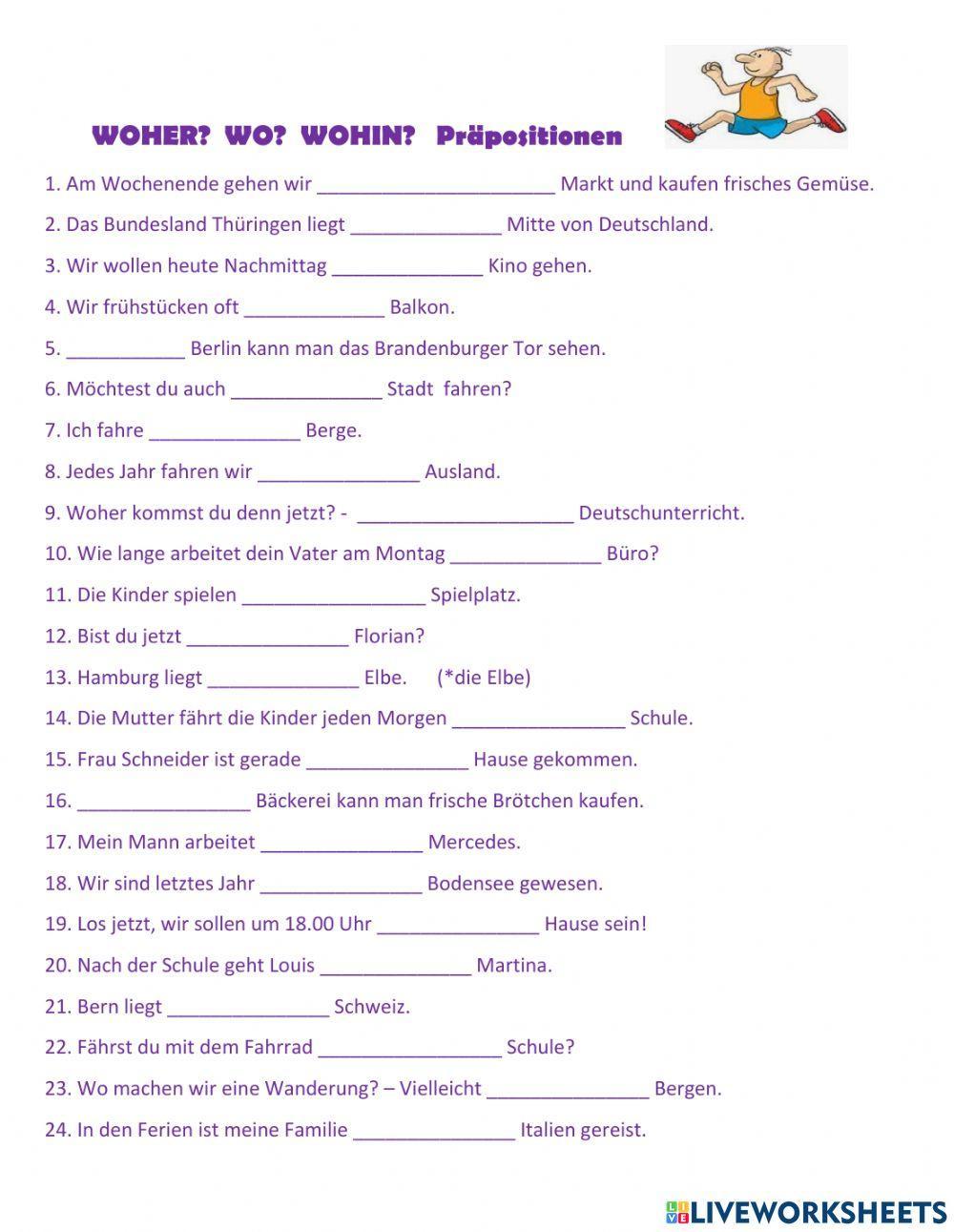 Wo - Wohin? Präpositionen