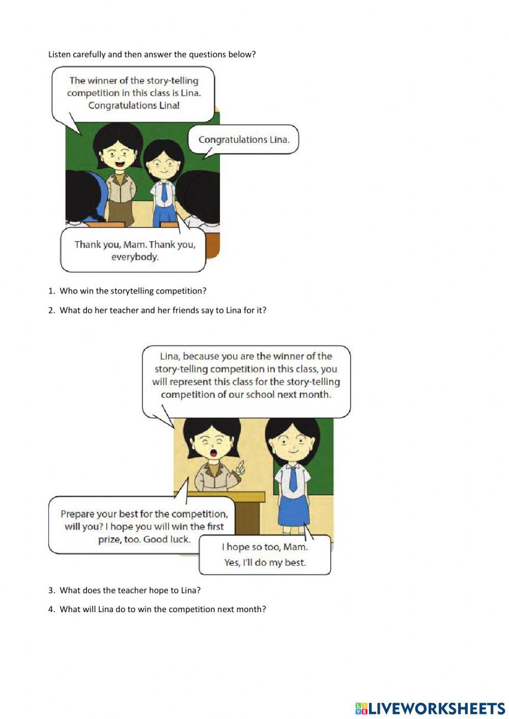 Listening tes Congratulation, hope and wish