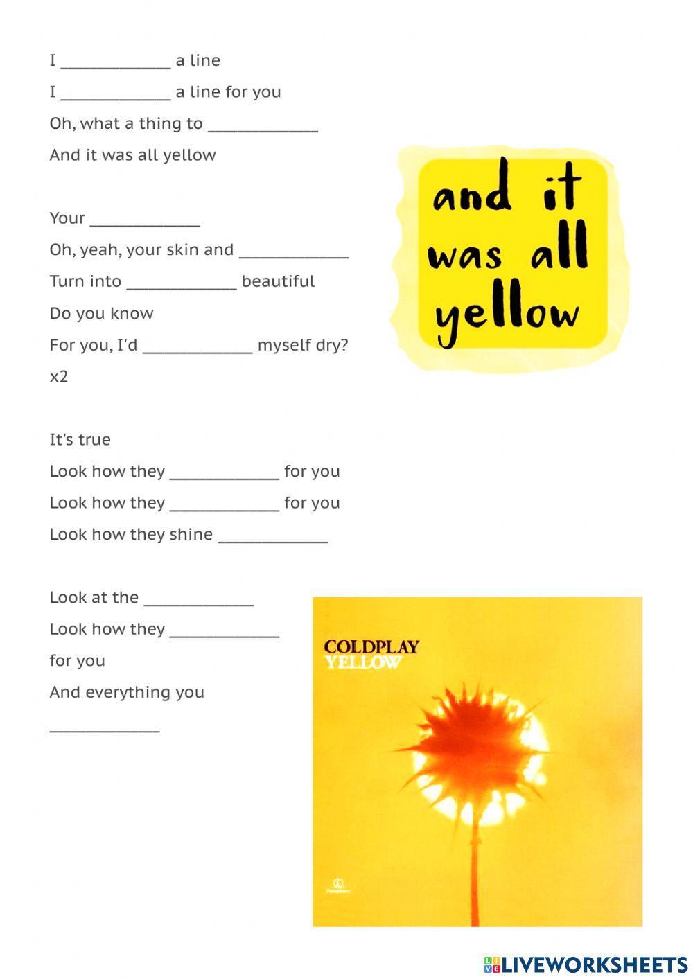 Song - Coldplay - yellow