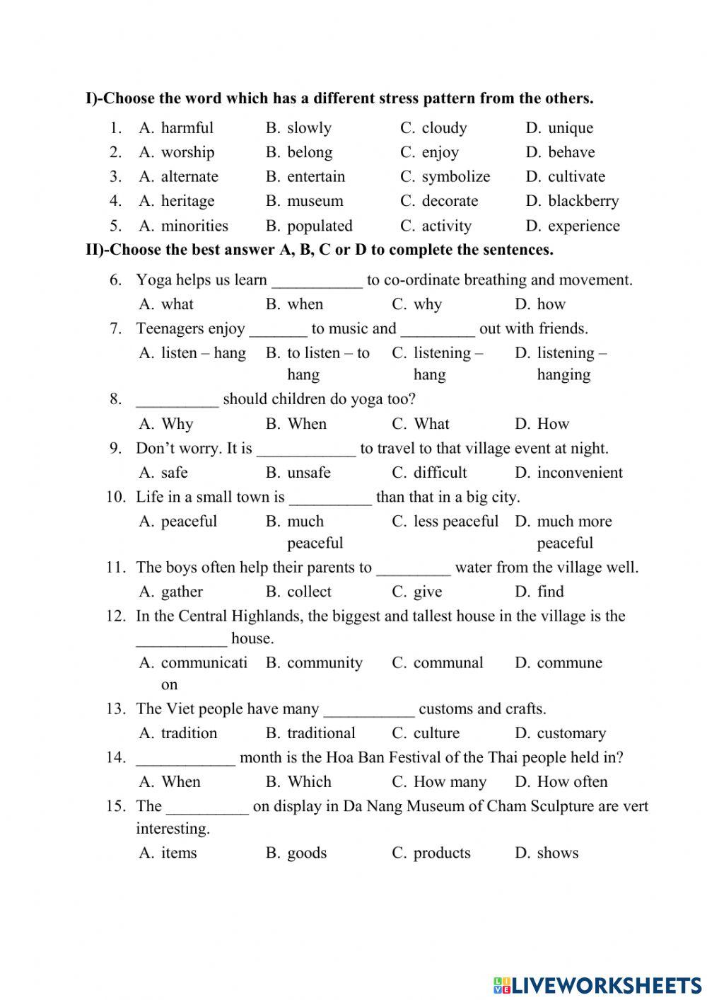 TEST 1 ENGLISH 8