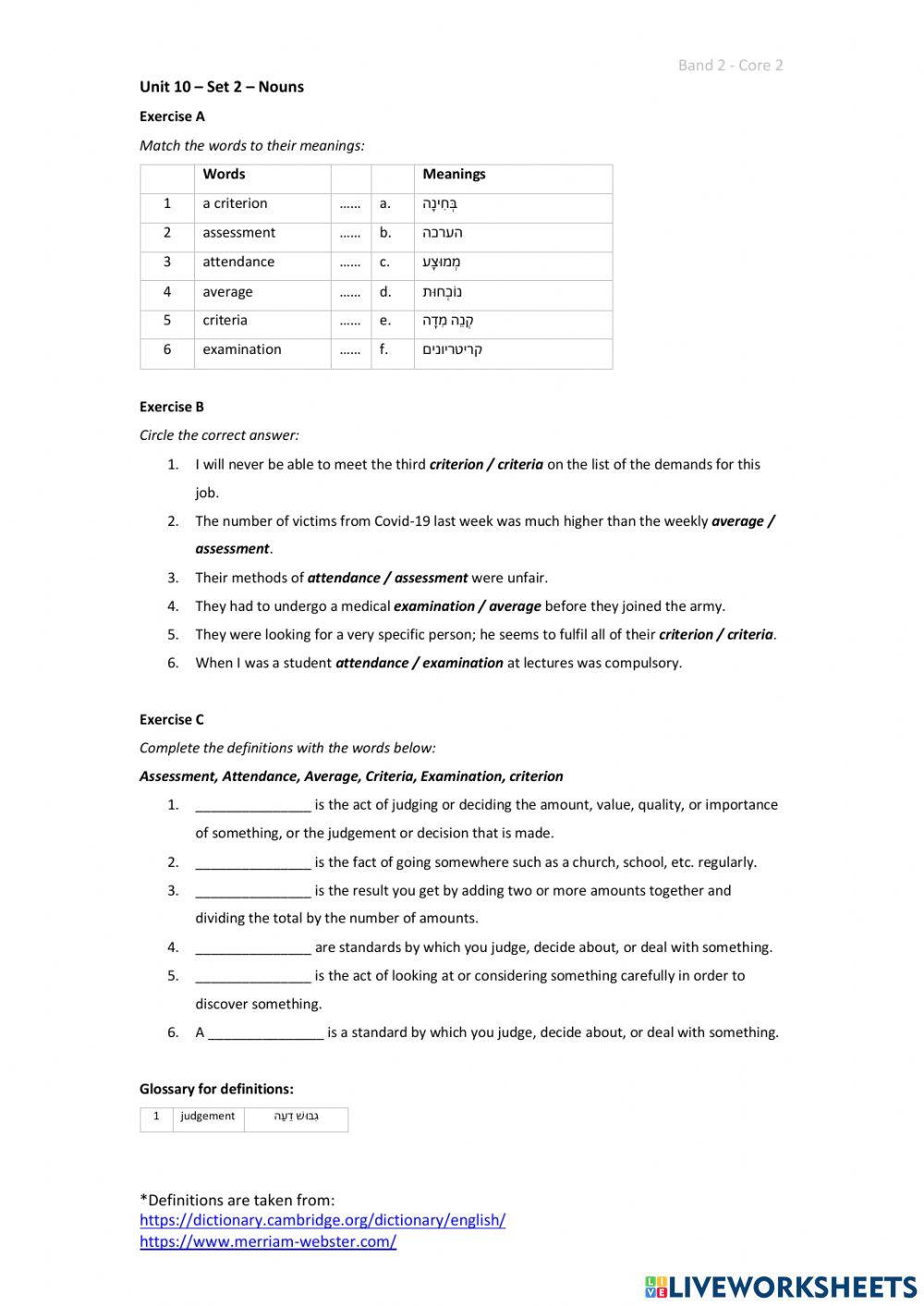 Band 2 (Core 2) - Unit 10 - Set 2 1382310 | nataliaps1971