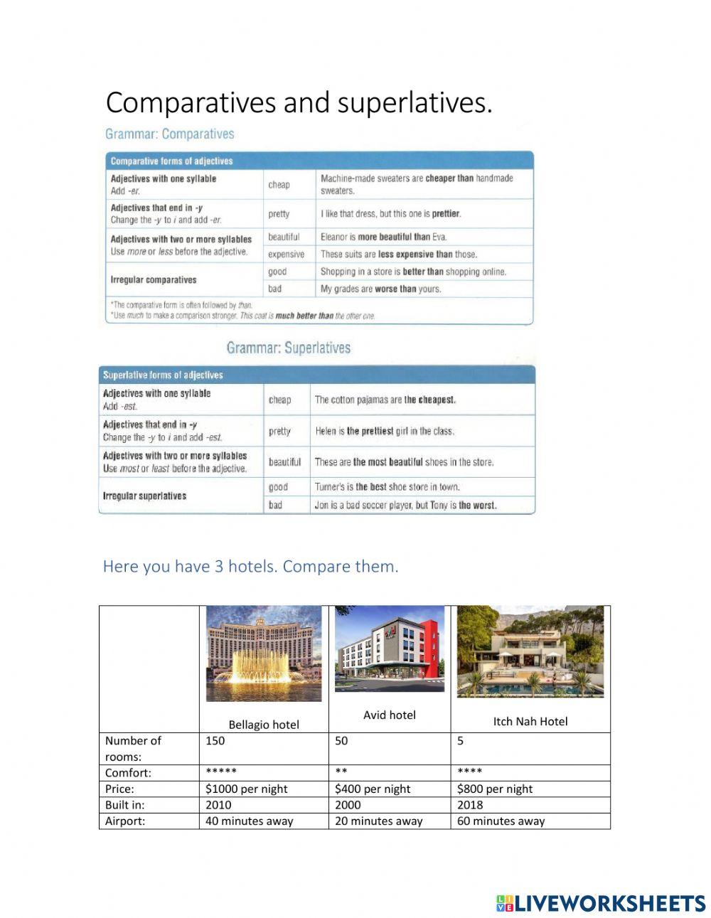 Comparative and superlative