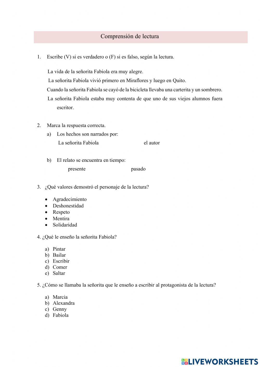 Comprensión lectora