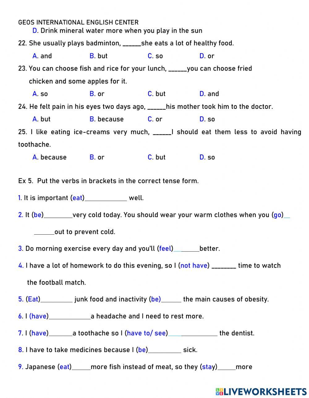 Worksheet 3-Unit 2-Grade 7