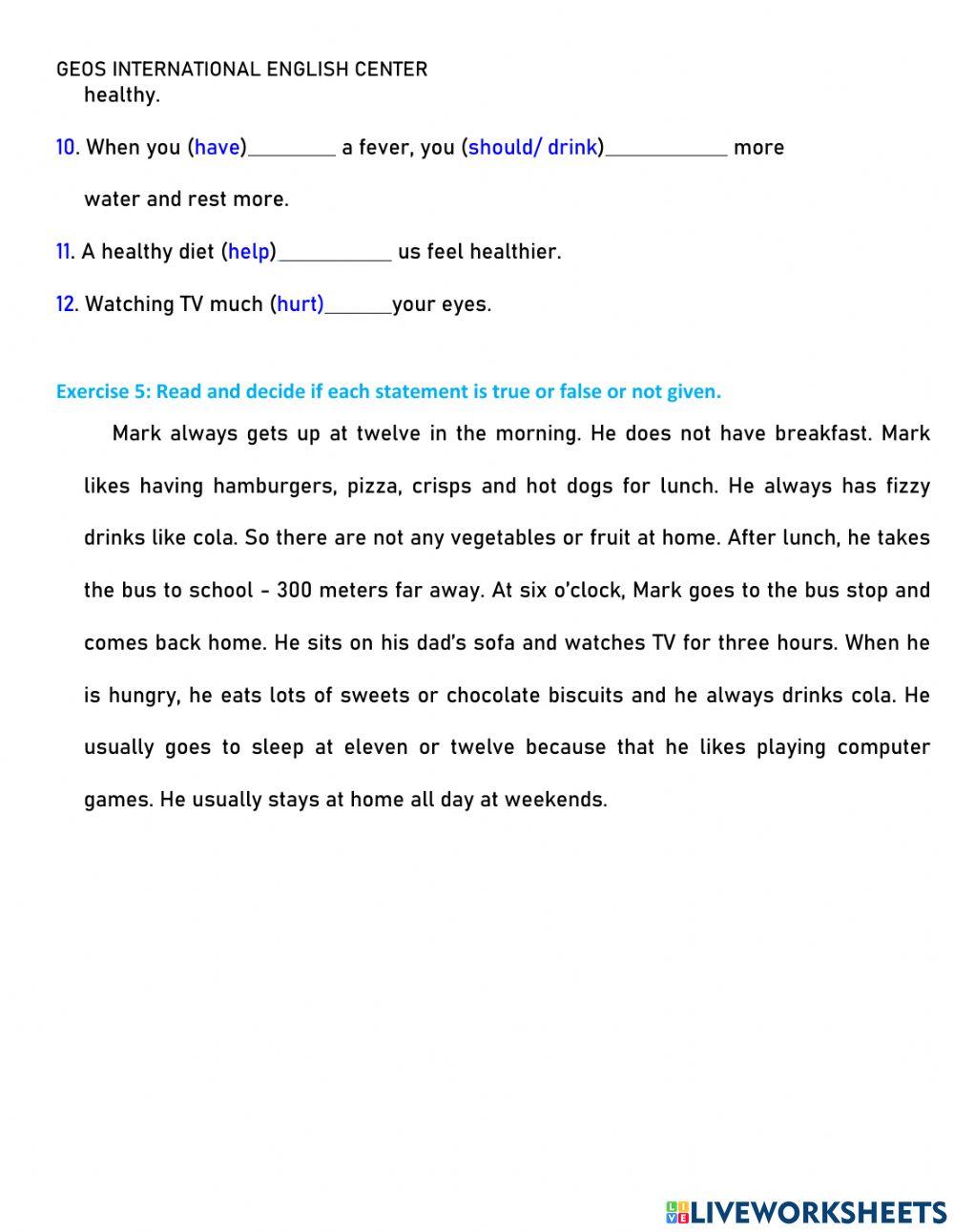 Worksheet 3-Unit 2-Grade 7