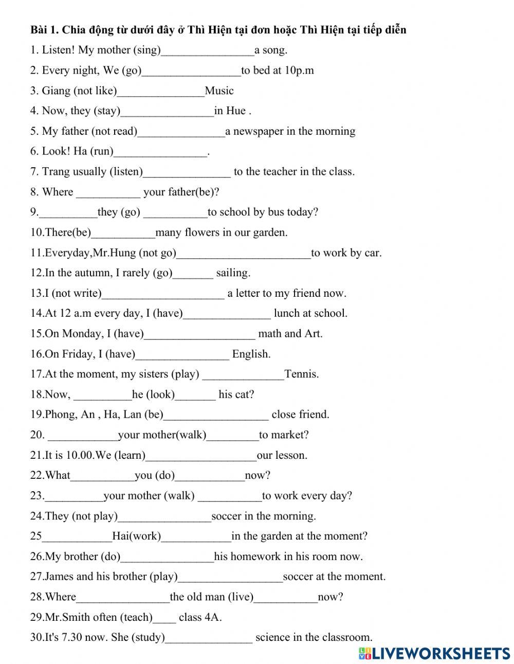 Present simple- present continuous