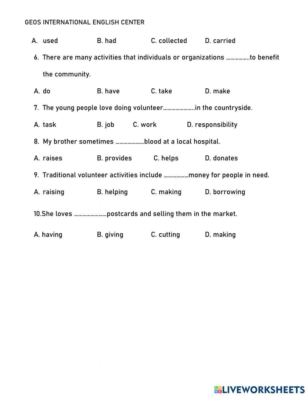 Worksheet 1-Unit 3-Grade 7