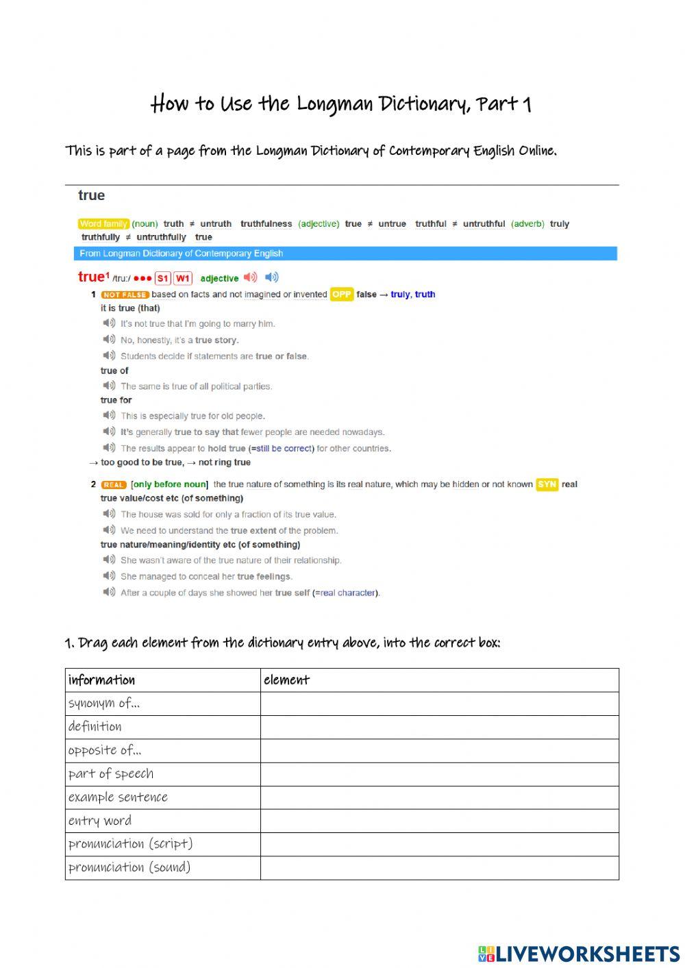 How to Use the Longman Dictionary-1