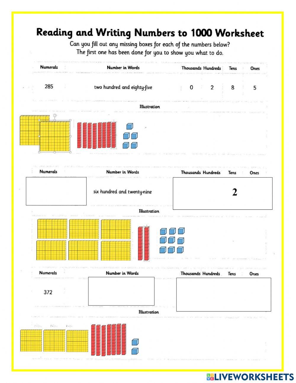 Writing numbers in 3 ways grade 4