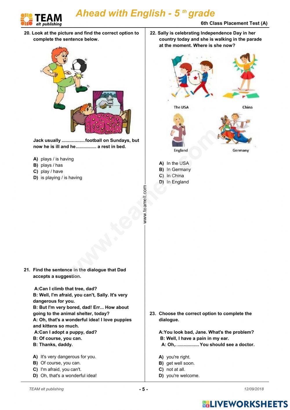 Placement Test For 6th Grade Worksheet Live Worksheets placement-test-for-6th-grade-worksheet-live-worksheets