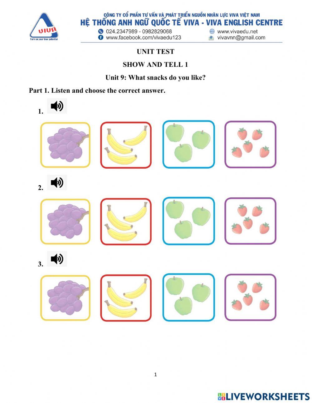 Show and tell 1: Test Unit 9