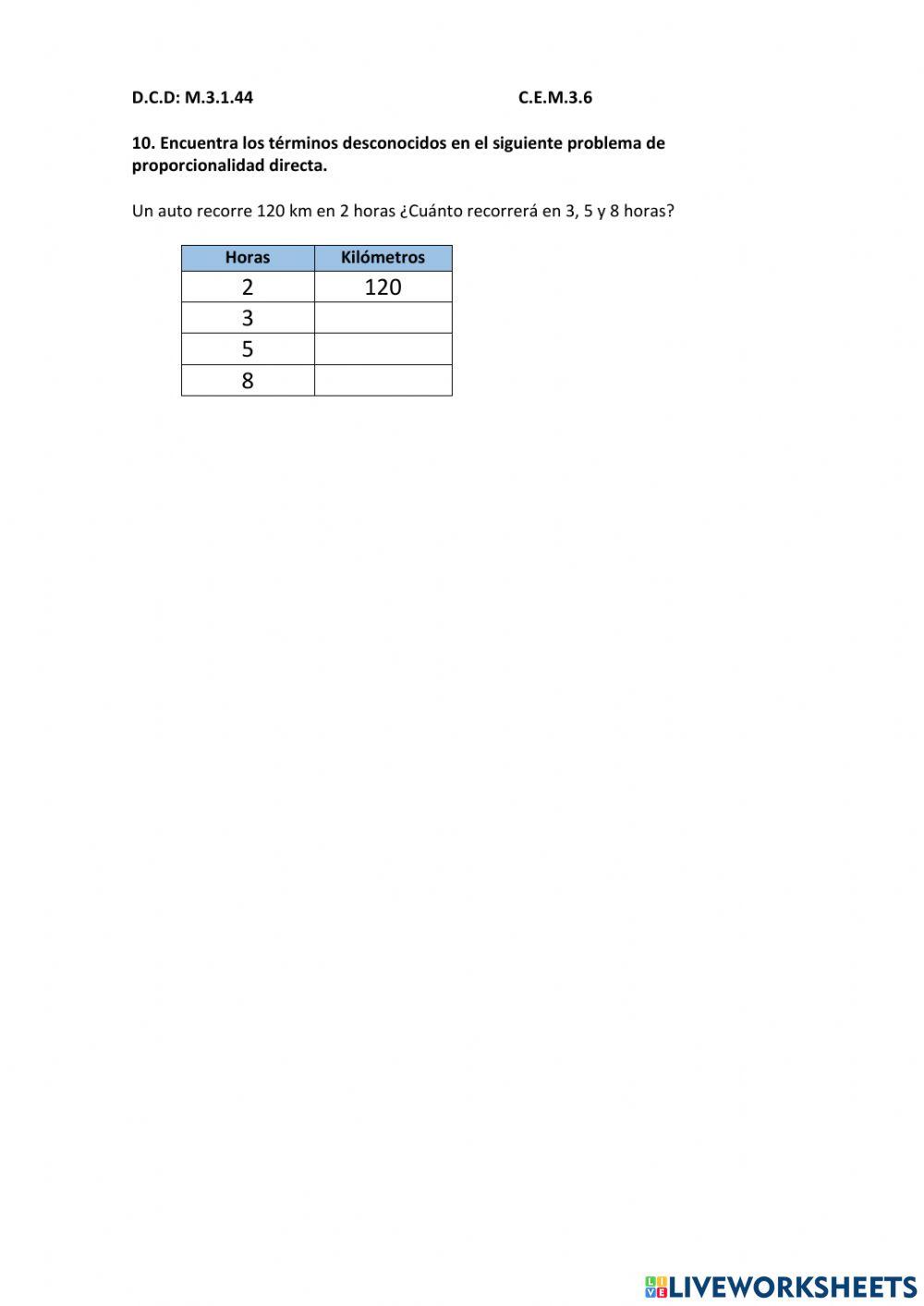Tarea diagnóstica Matemática