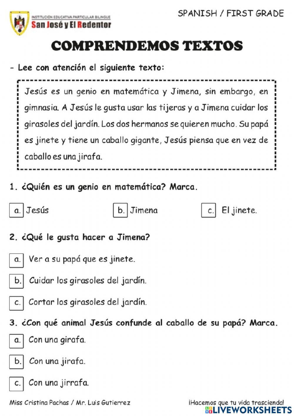 Comprensión de lectura