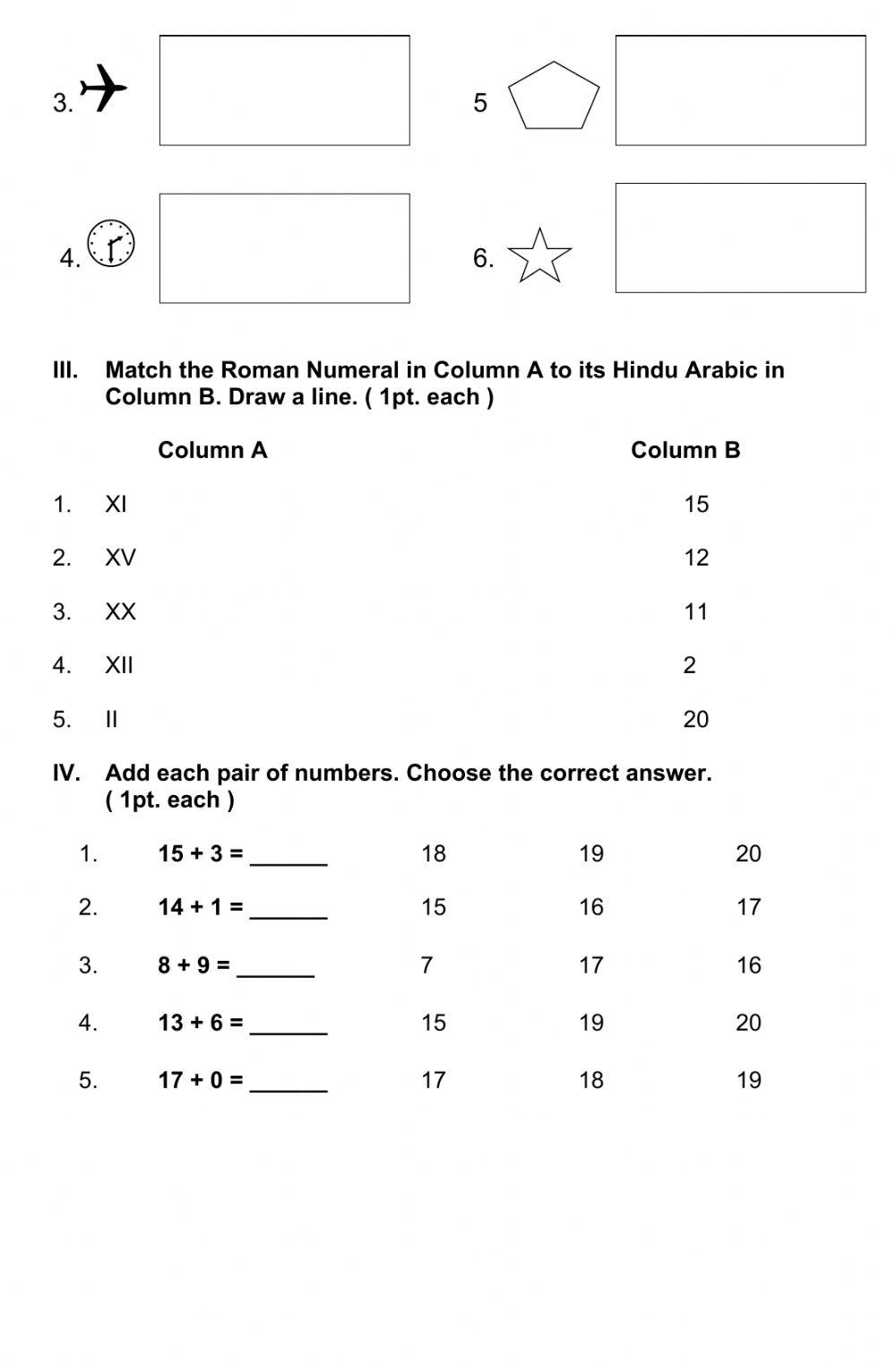 1st Quarter Quiz no.2 - Math II