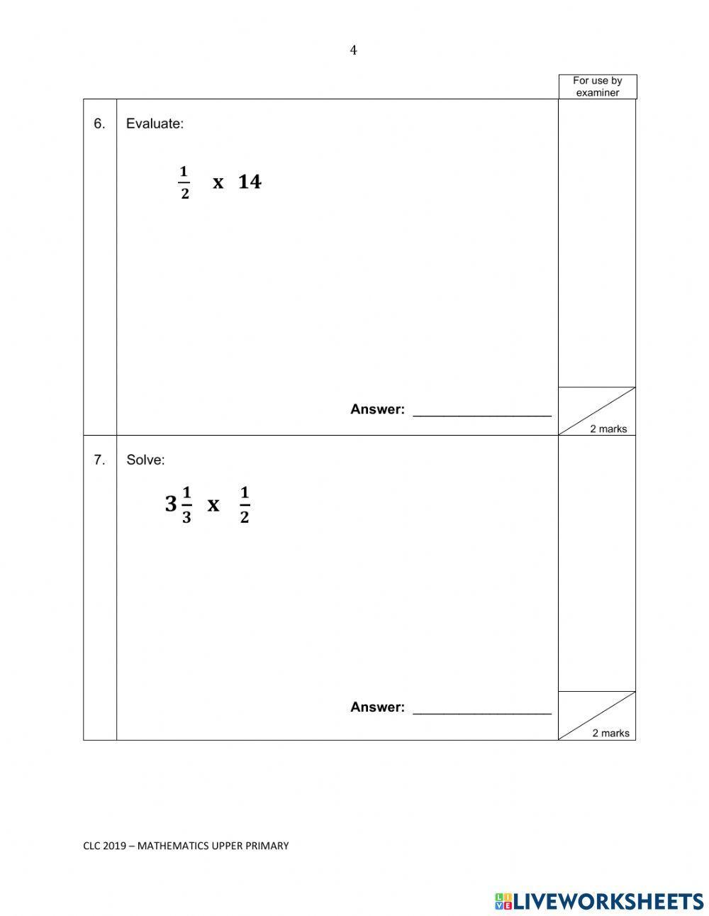 Adding, Subtract, Multiply and Dividing Fraction