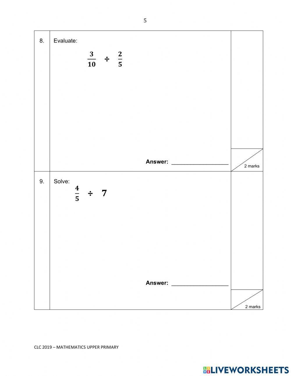 Adding, Subtract, Multiply and Dividing Fraction