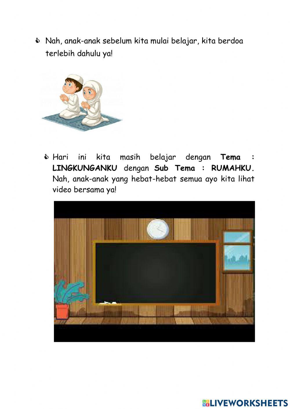 Tema lingkunganku subtema rumahku