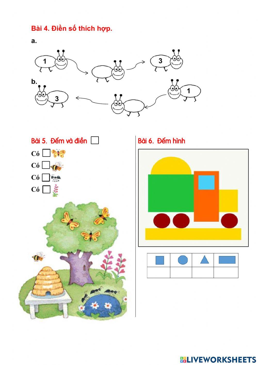 Toán Tuần 1 - Các số 1,2,3 - CD