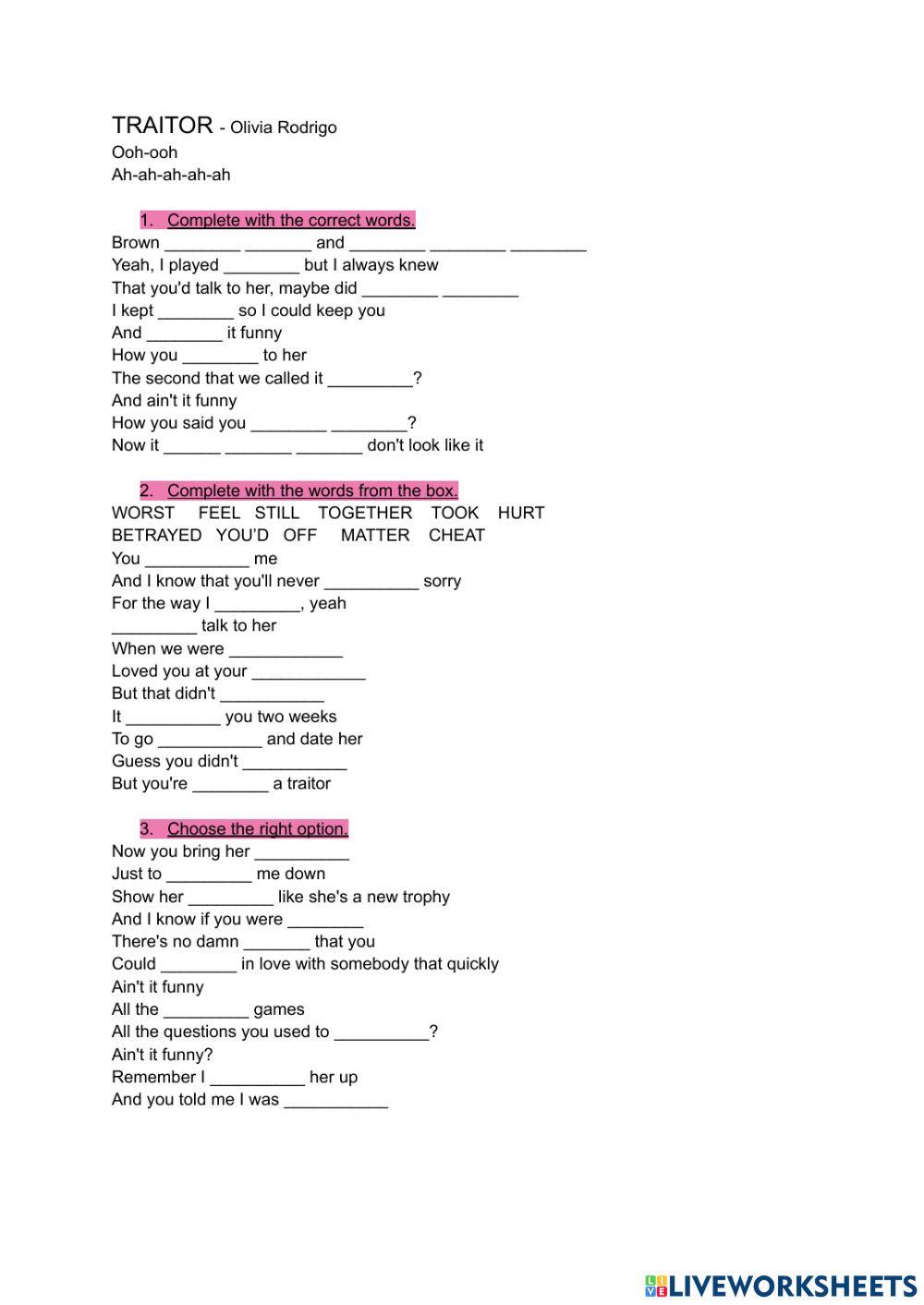 TRAITOR - Olivia Rodrigo