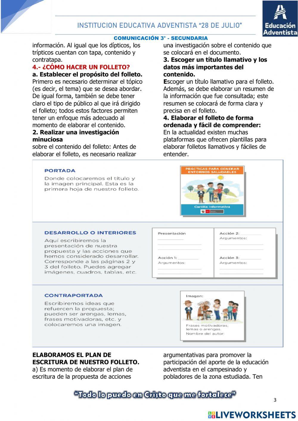 Planificamos nuestro folleto turístico