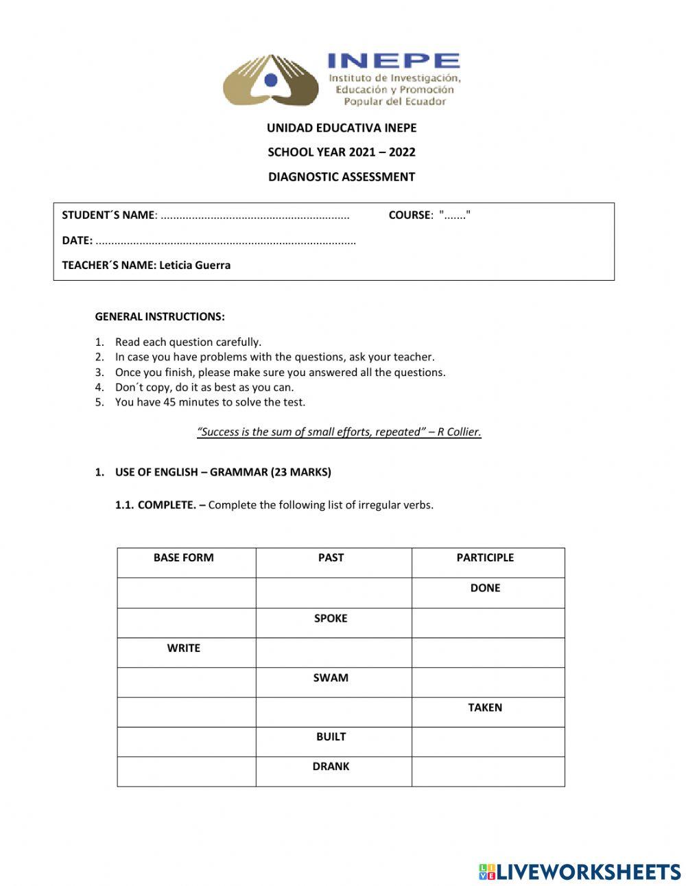 Use of english 3rd year