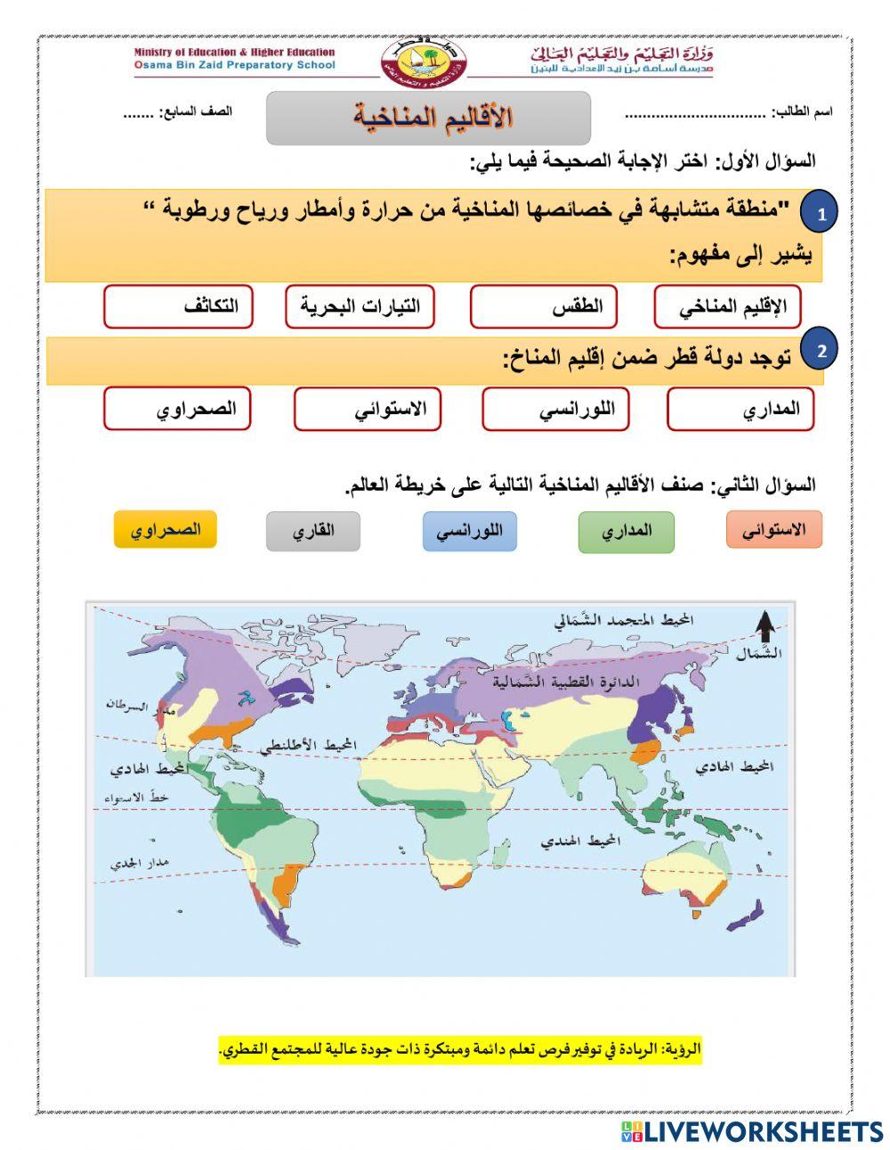 الأقاليم المناخية