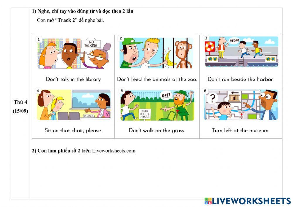 Phiếu giao bài môn Tiếng Anh tuần 3 tháng 9-3A3