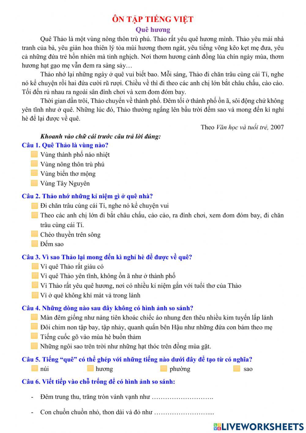 Bai tap TV lop 4 tuan 1