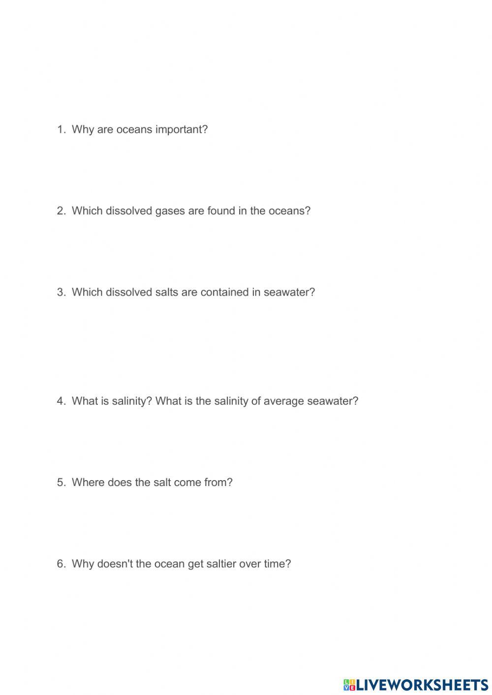 9.2 Seawater Chemistry