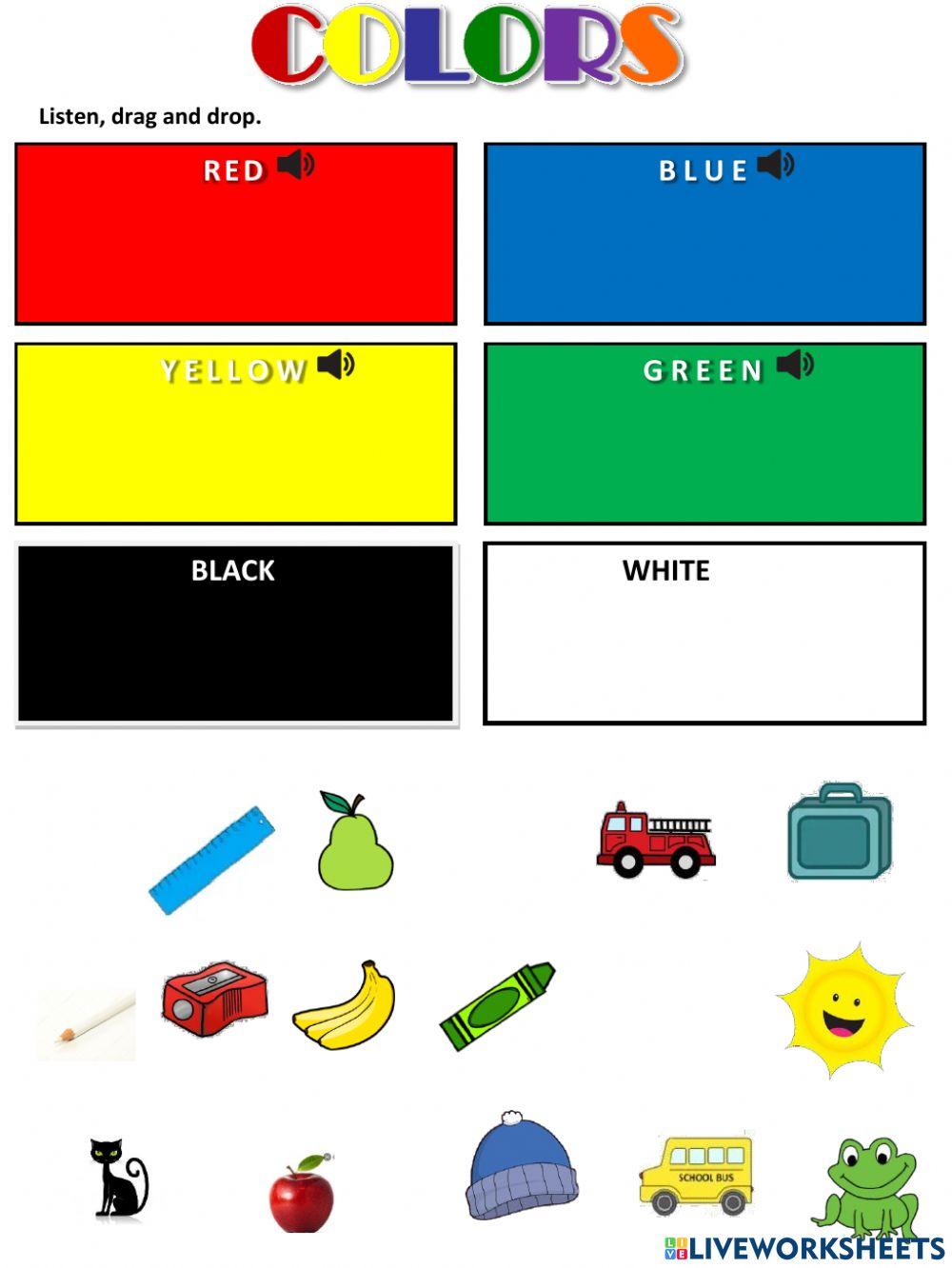 Colors online exercise for Grade1 Live Worksheets