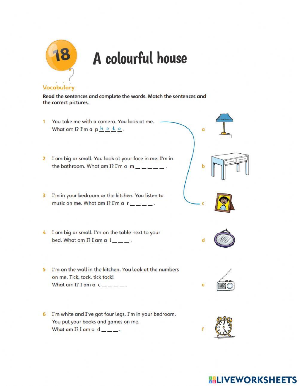 Unit 18 : A colorful house