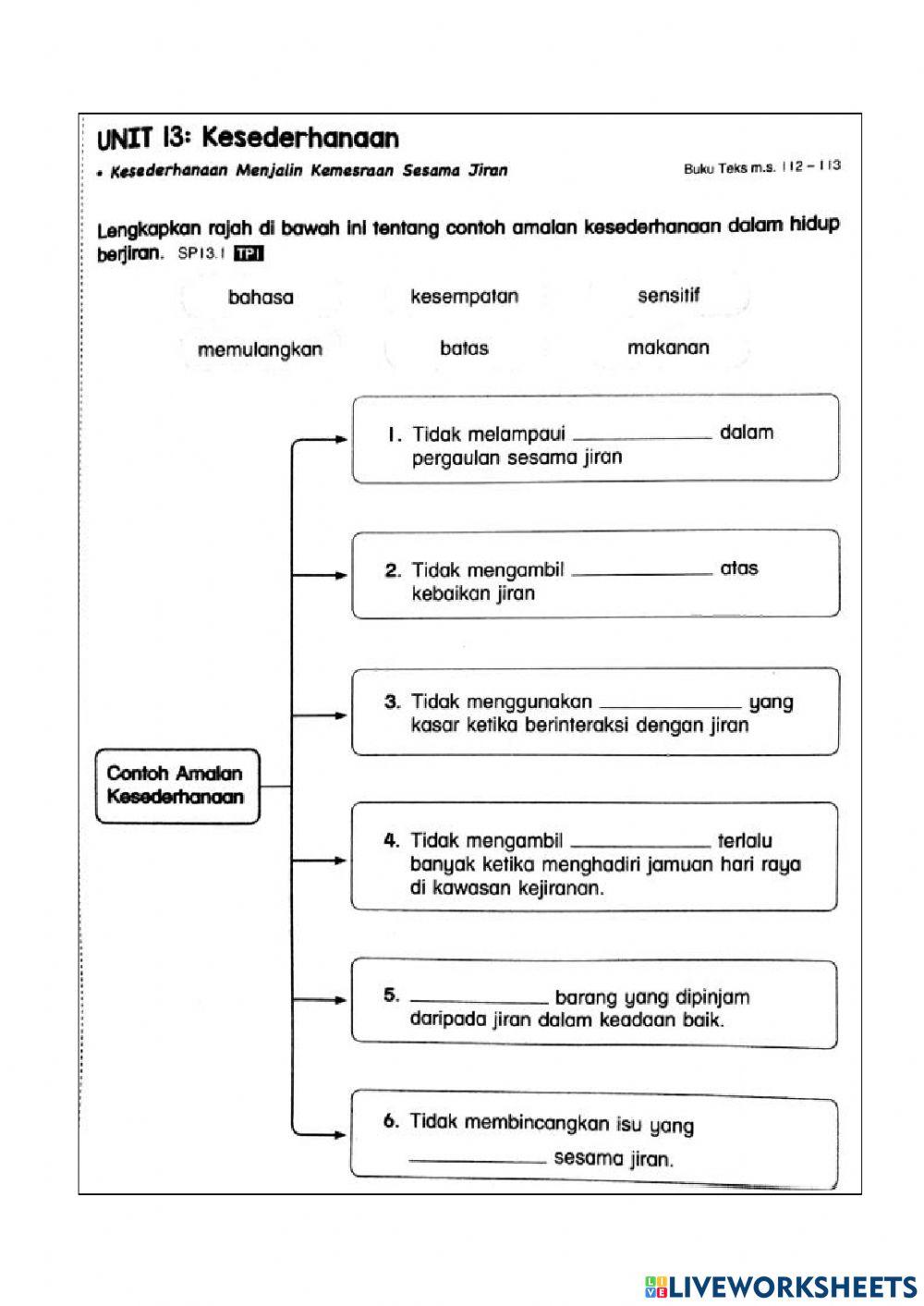 Moral Tahun 4 Kesederhanaan