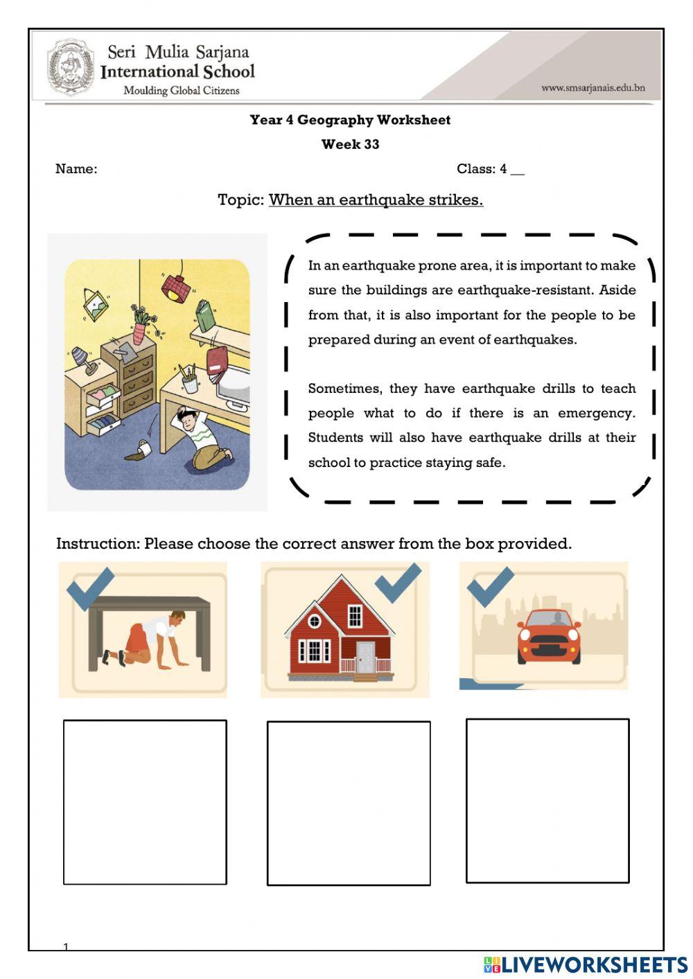 Y4 Geography Worksheet Week 33
