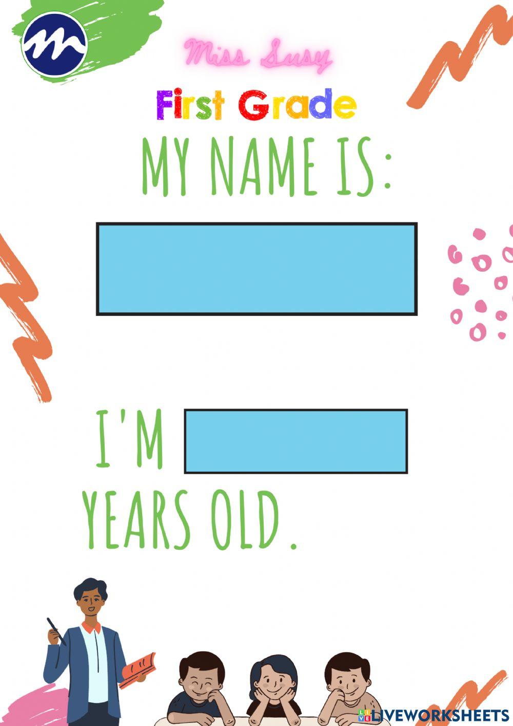 First grade personal presentation online exercise for live worksheets