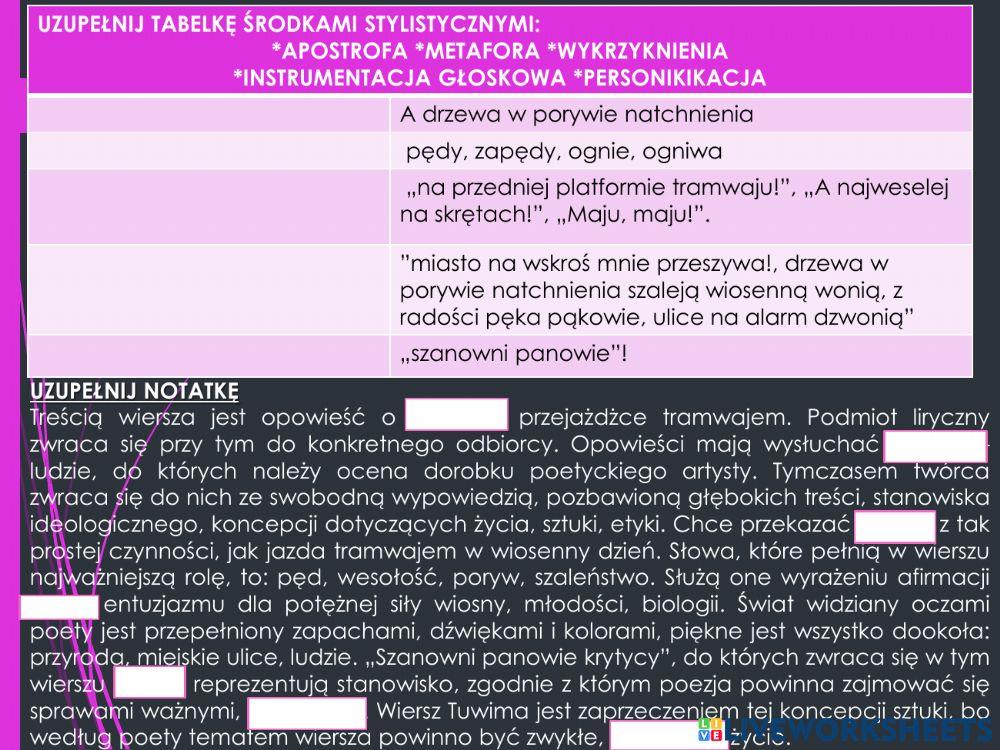 Julian Tuwim do krytyków