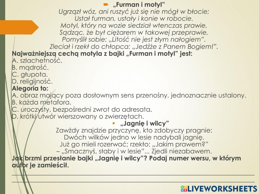 Ignacy Krasicki Bajki