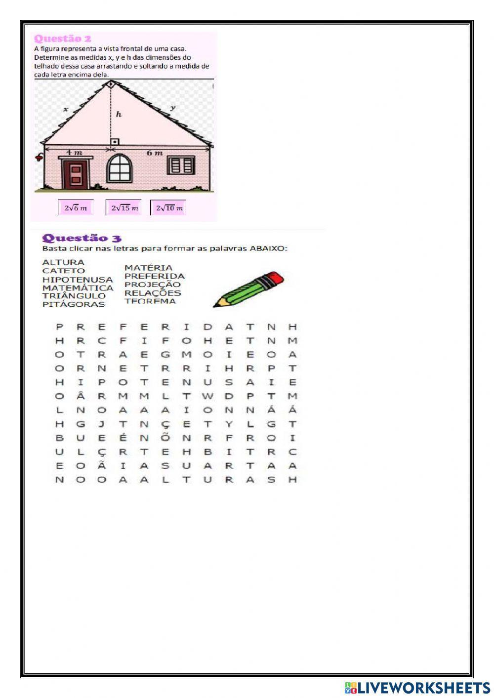 Relações métricas no triângulo retângulo