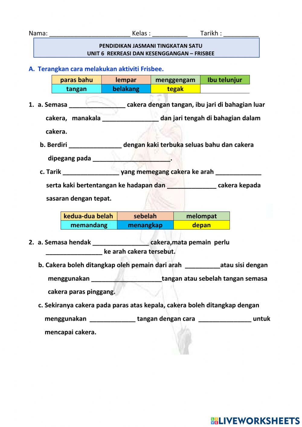 PJ Tingkatan 1 Unit 6 Rekreasi dan Kesenggangan(Frisbee)