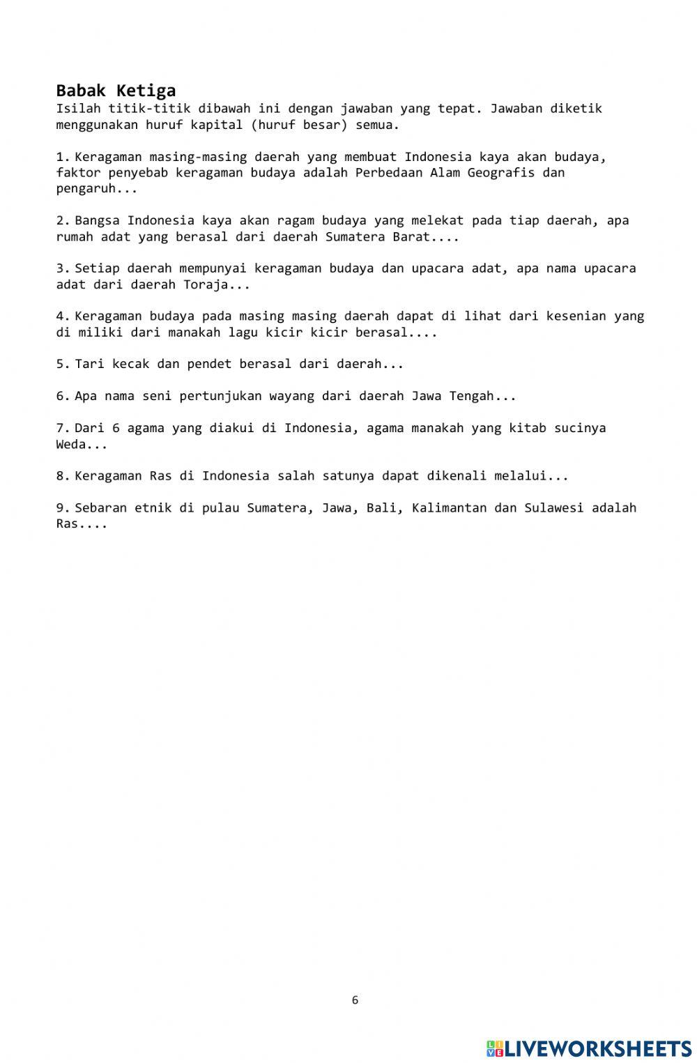 IPS KELAS 7 Keragaman Etnik dan Budaya di Indonesia