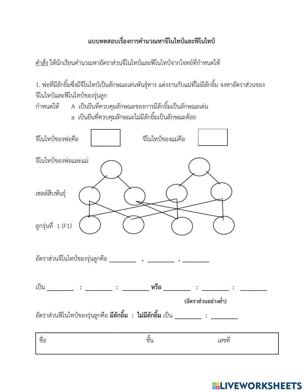 การหาจีโนไทป์และฟีโนไทป์